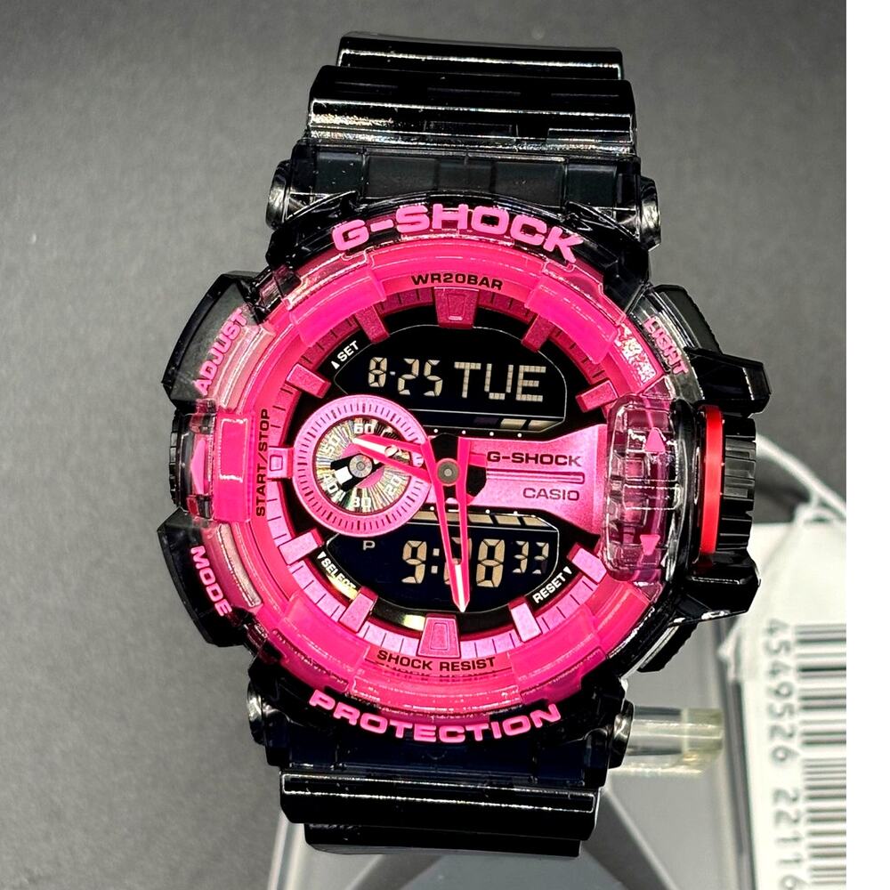 Casio G-Shock GA-400SK-1A4 Clear Pink Skeleton Analog Digital Watch NIBWT